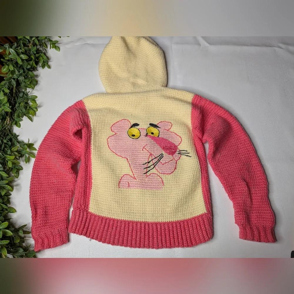 Handmade Handknit Pink Panther Hoodie Child's